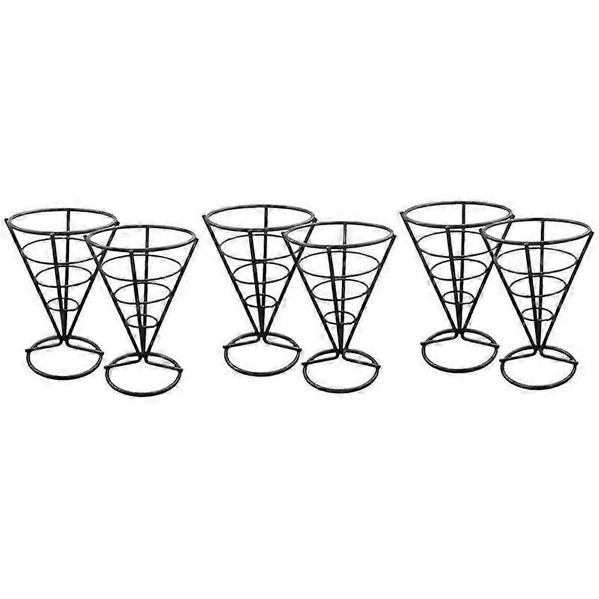 6 Pcs Wire Racks Cone Fried Basket Serving Chips Stand Display Holder