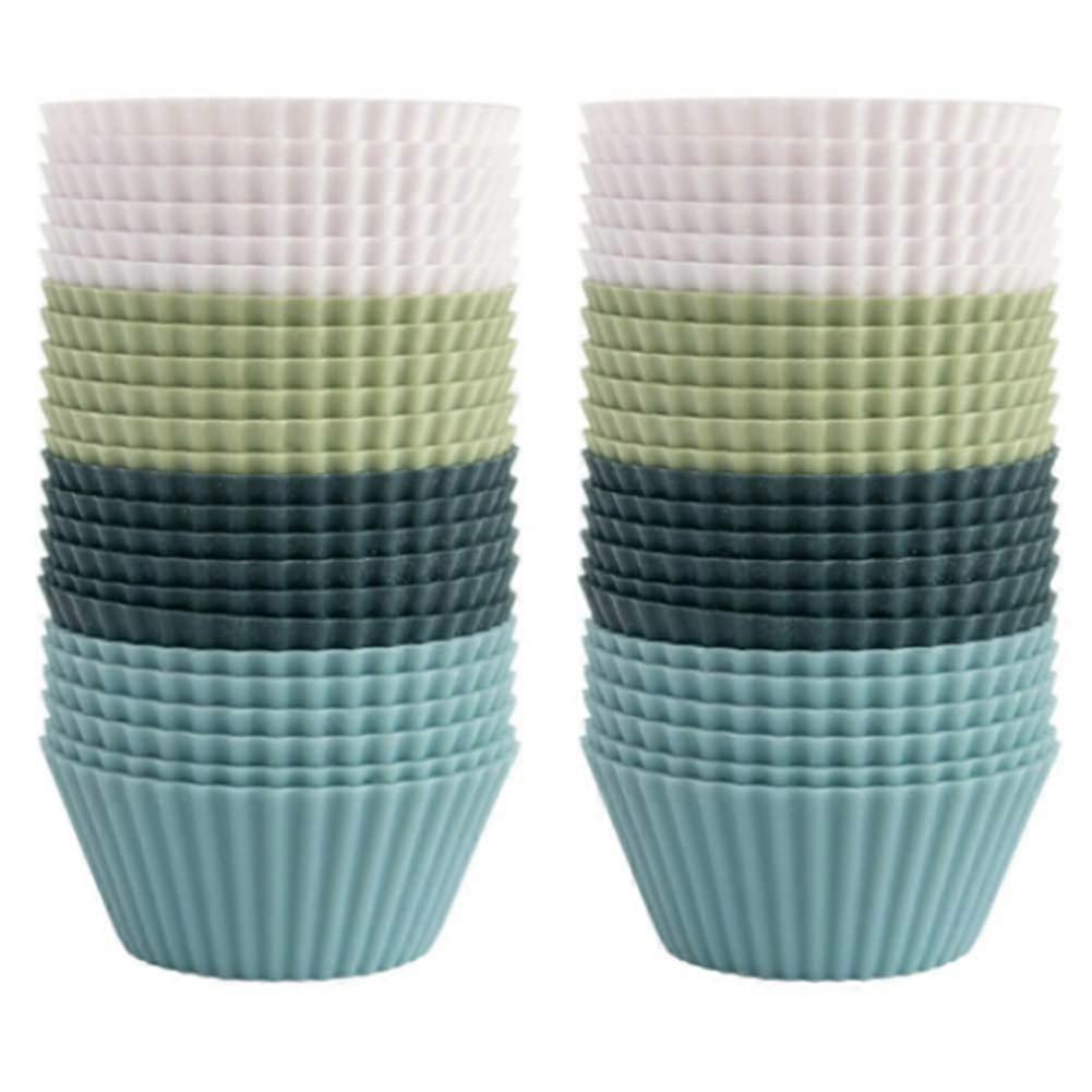 Silicone Baking Cups, Reusable Cupcake Liners,48 Pack Cake, Standard Size Muffin Liners, Dishwasher Safe Ref: 2509