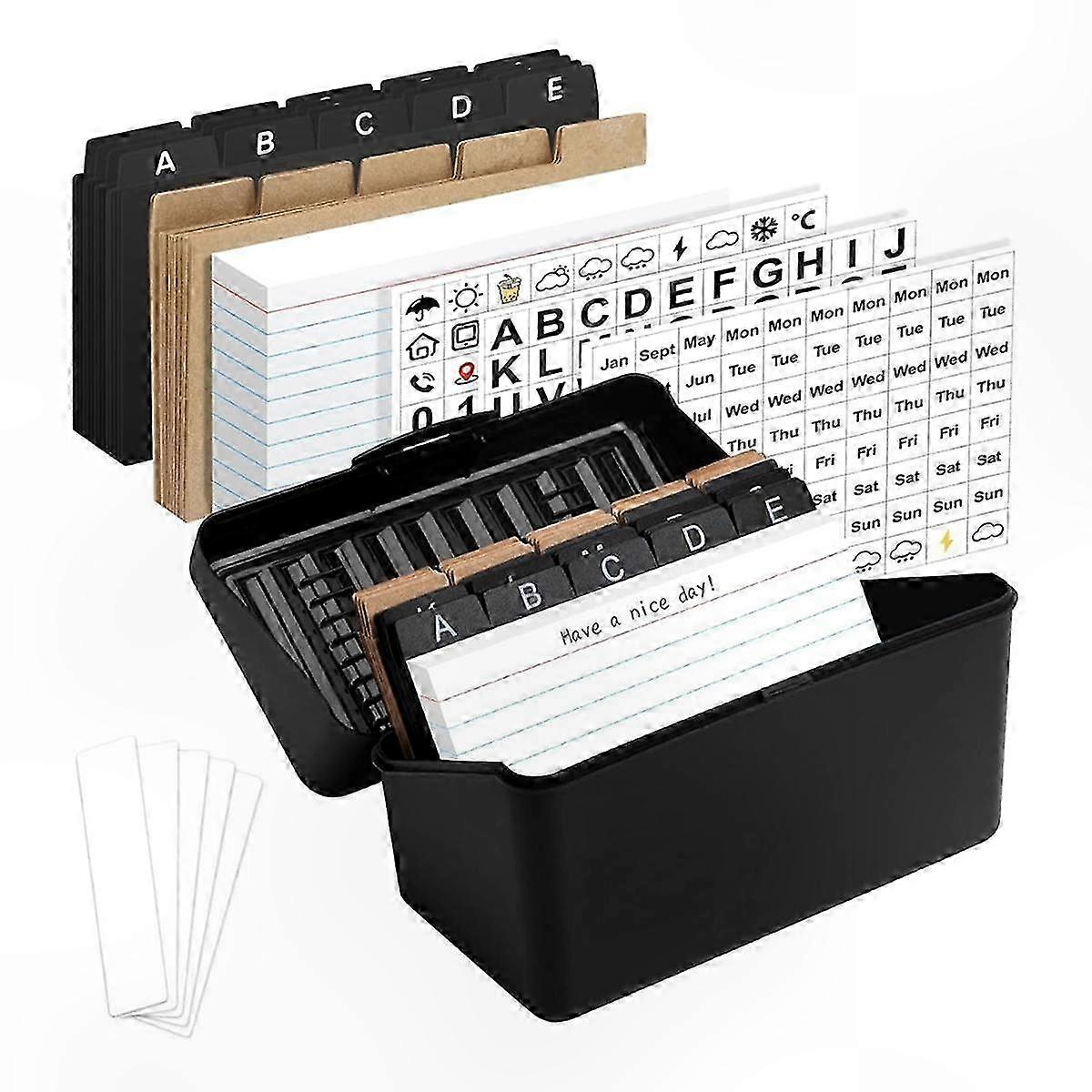 3inchx5inch Index Card Holder with Lock, Index Card Box Organizer Storage with , for Home Recipes Address Office