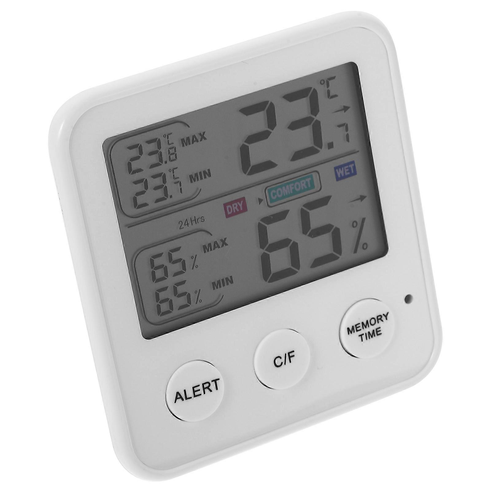 Humidity Temperature Monitor for Home Appliances Abs Black Material Indoor Use Measures Temperature 1Pack