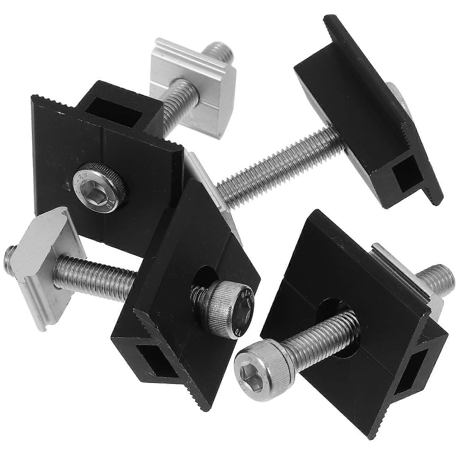 Aluminum Solar Panel Bracket Mount Solar Panel Mounting Clips Roof Mounting System Black 4Pcs
