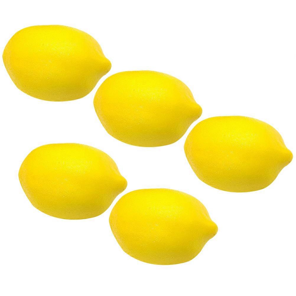 Artificial Yellow Lemon Slices Decorative Foam Fruits for Home Party Table Display 5Pcs