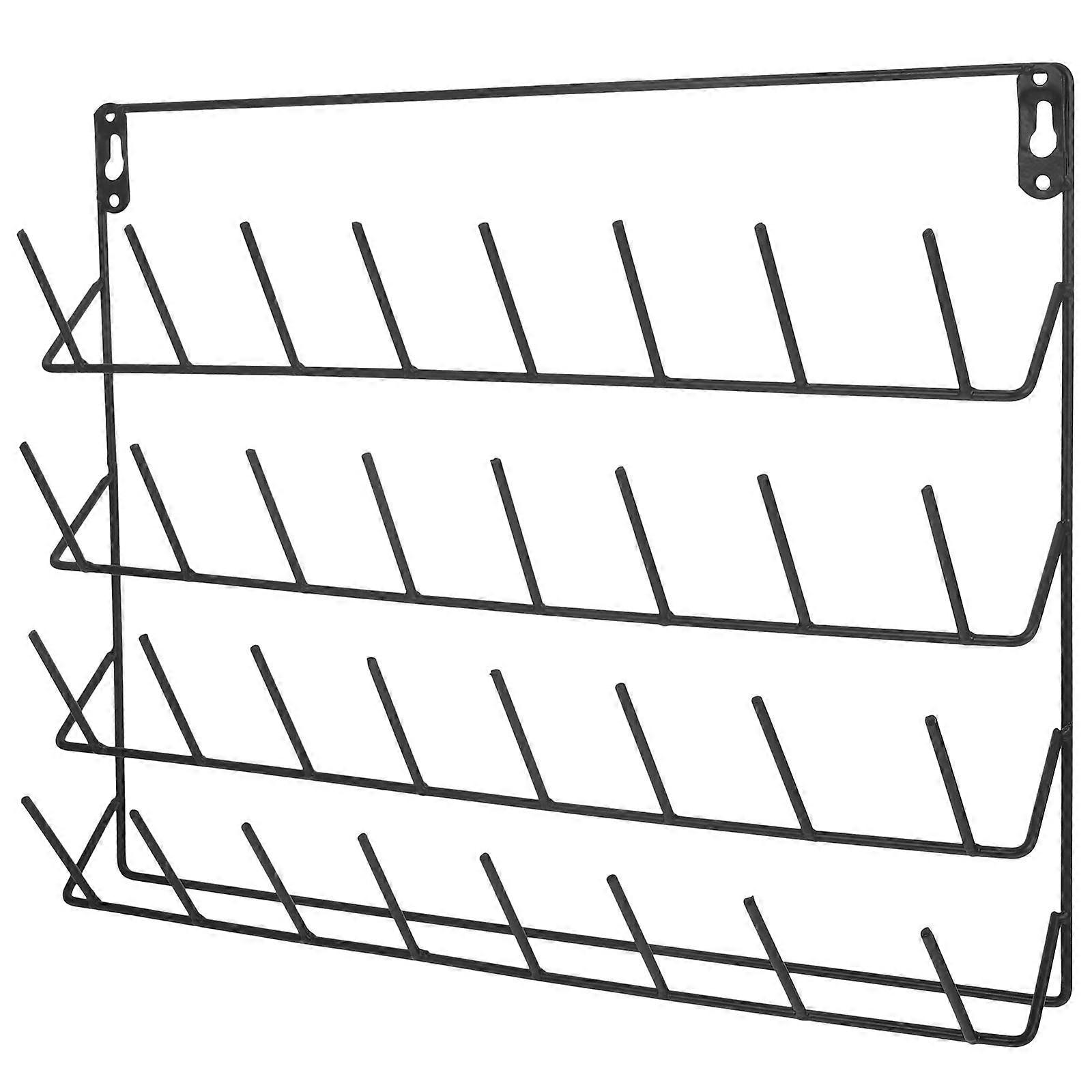 Black Iron Thread Holder for Storage Smooth and Round Design 32 Spools Rack