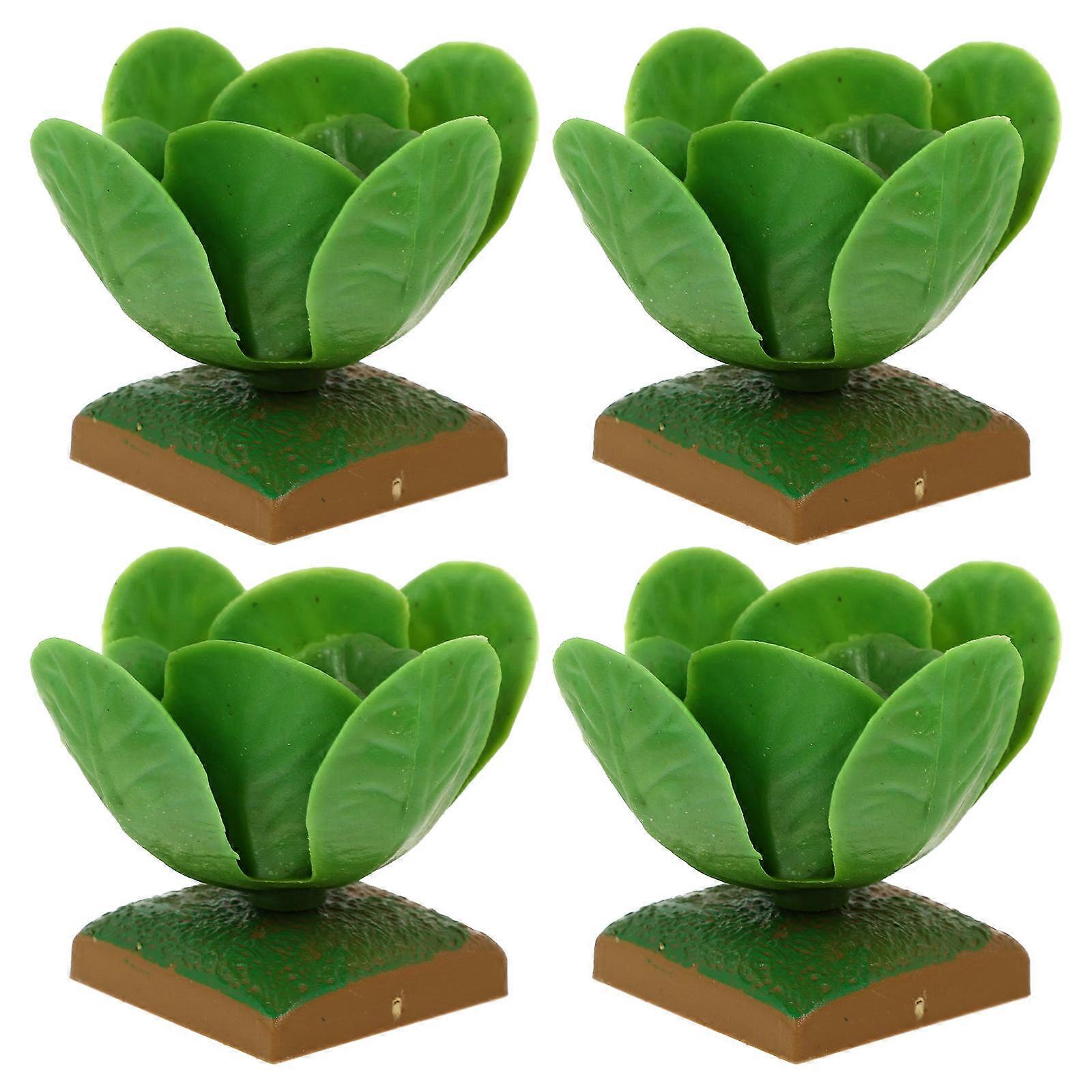 4pcs Imitation Cabbage Models for Realistic Vegetable Play, Educational Use, and Imagination Development in Home and DIY Settings