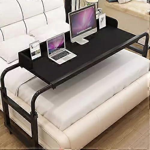Mobile Height Adjustable Computer Desk Laptop Cart Rolling Table White Black
