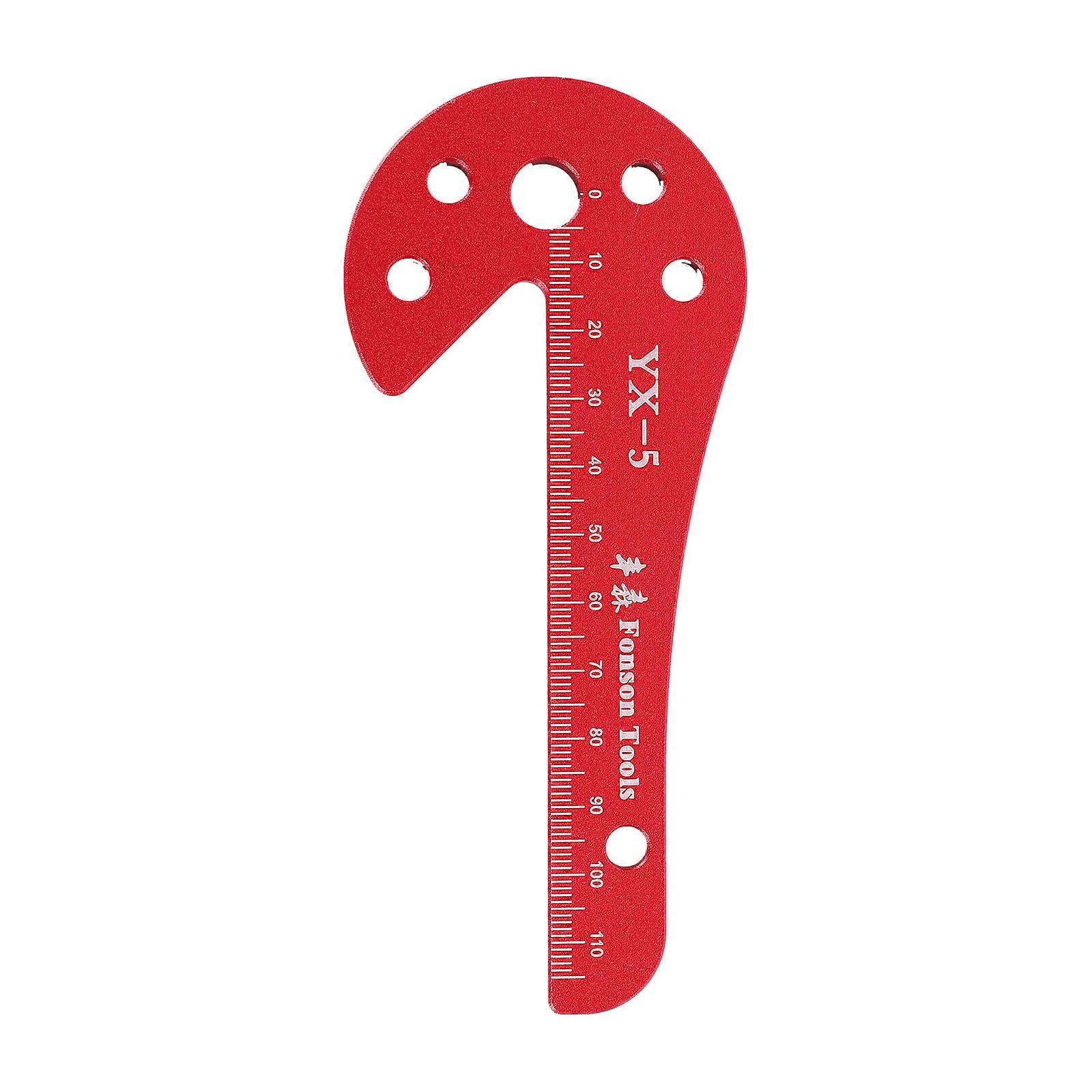 Woodworking Marking Ruler Woodworking Center Scribe Professional Woodworking Red Aluminum Alloy Finding Circle Center 1Pcs
