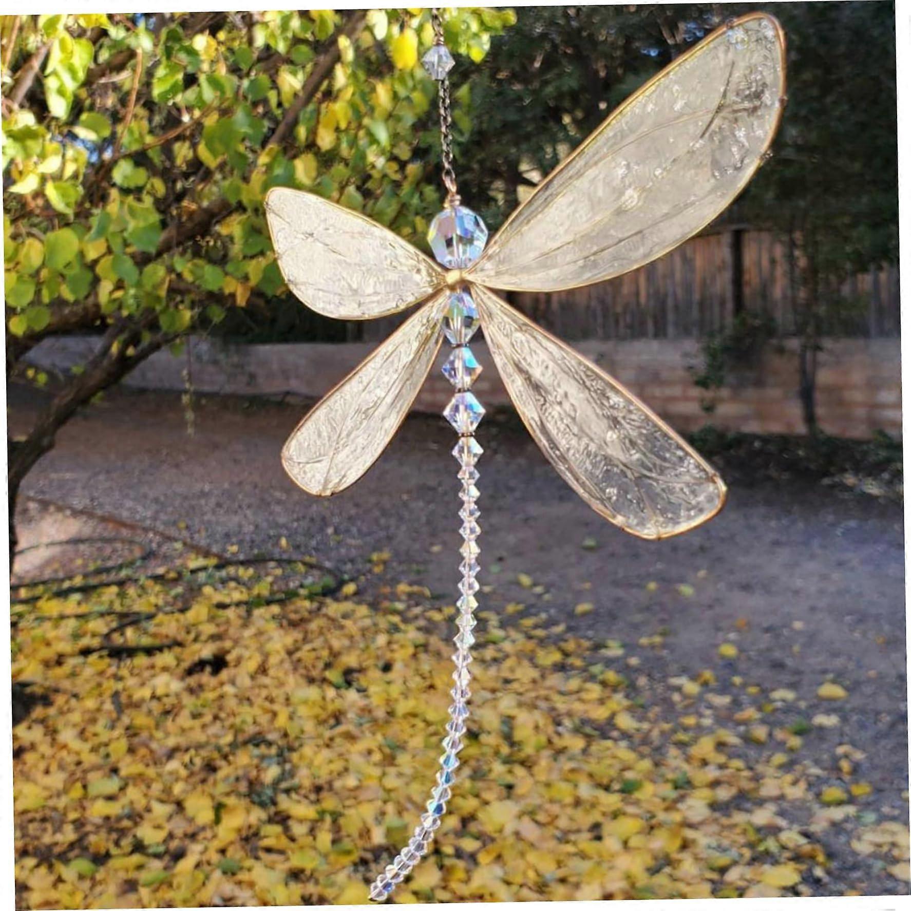Dragonfly Suncatchers Crystal with Beading Elegant Rustic Hanging Decor