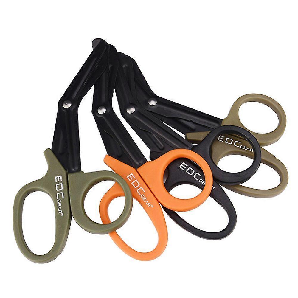 EMT EDC Tactical Multi-function Stainless Steel Rescue Bandage Scissor with Saw Tooth for Emergency First Aid Shears Outdoor Army Green