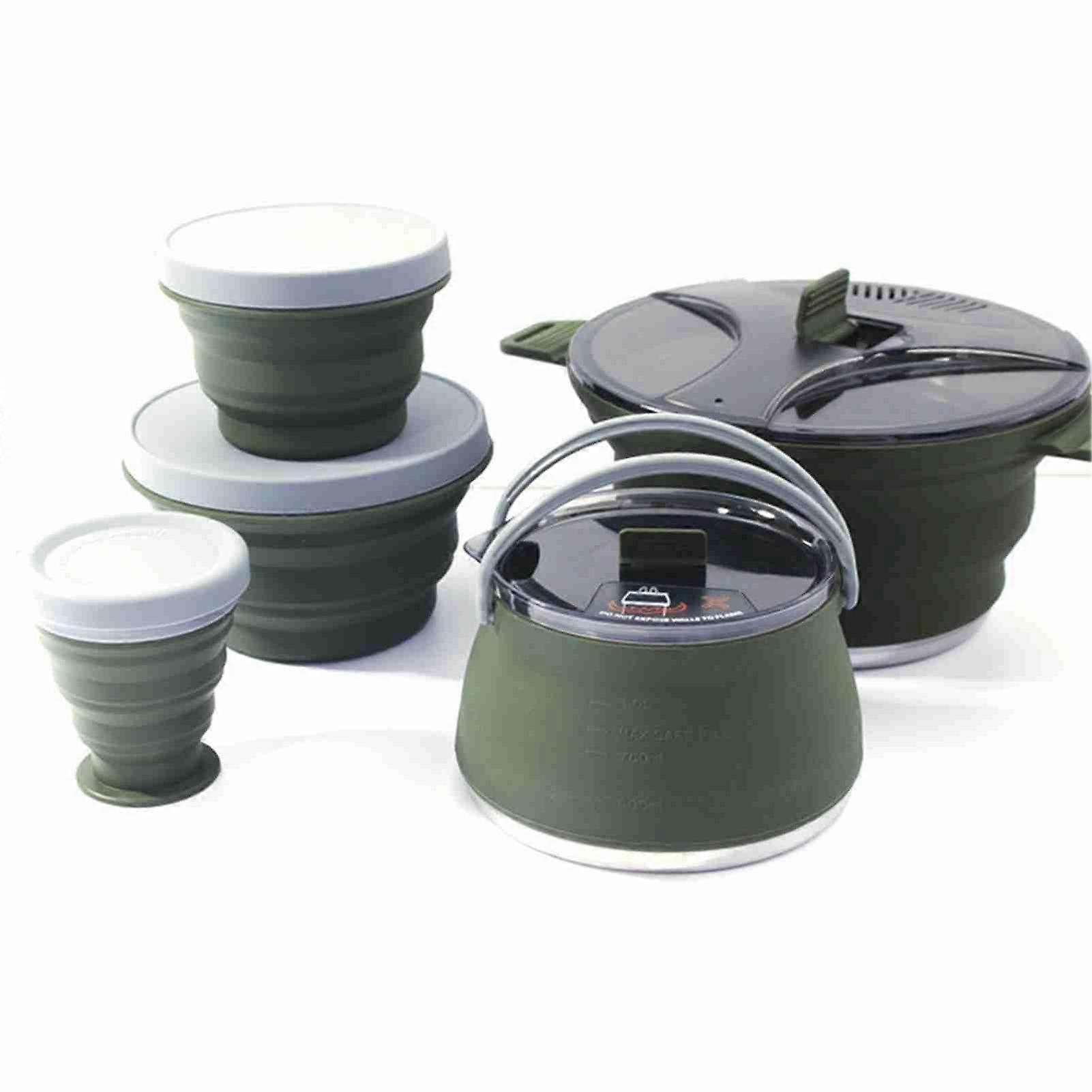 Folding Pot Set Portable Cooking Set  Cookware Set Outdoor Camping Cookware Set Compact