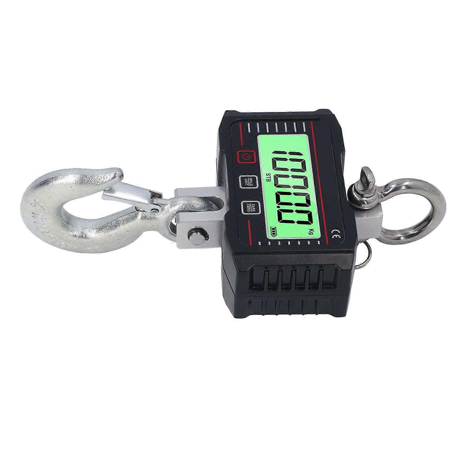 Digital Crane Scale 1000kg/2204lb LCD Display Black Heavy Duty