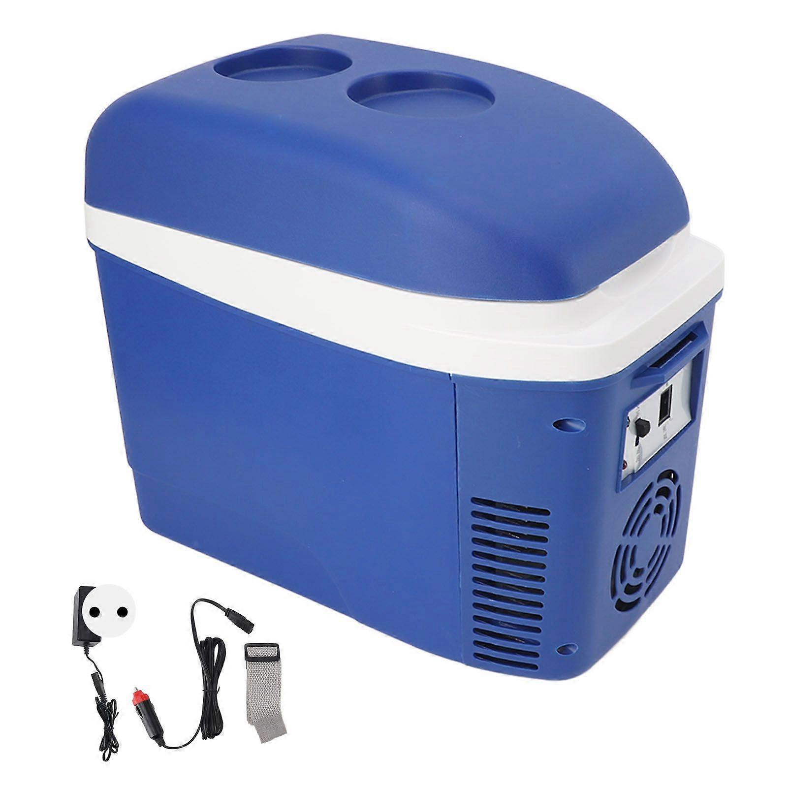 Car Fridge 7L Cooling Heating Dual Use Electric Cooler Portable Mini Car Refrigerator with DC 12V Cigarette Lighter Strap for Camping