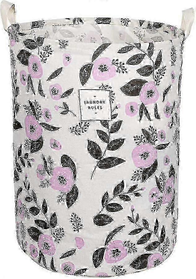 Stylish Collapsible Laundry Hamper with Handles - Waterproof Cotton...