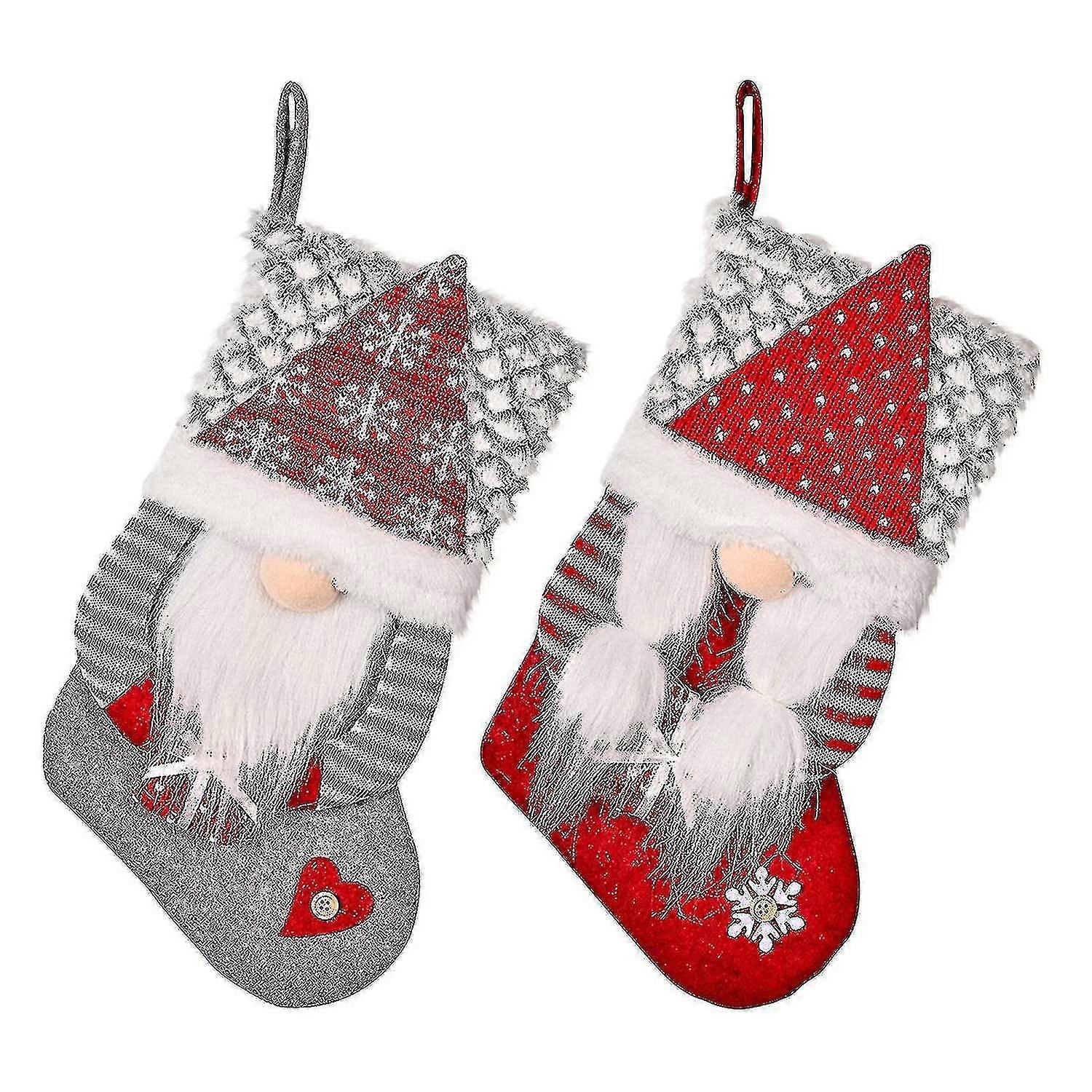 Holding Gift Shape Rudolph Stocking Tree Decoratio