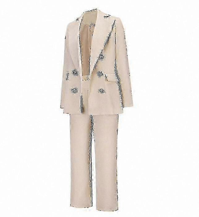 Women's Two-Piece Suit Set with Open Sleeve Blazer and Matching Outfits