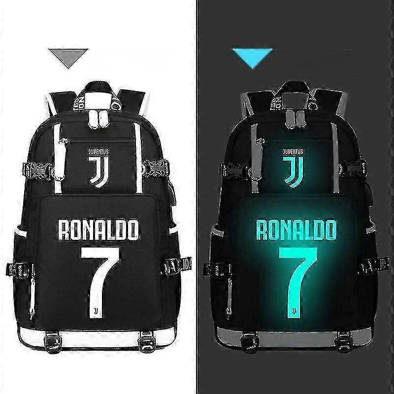 Cristiano Ronaldo αστέρι ποδοσφαίρου τυπωμένο σακίδιο σχολική τσάντα και τσάντα ταξιδιού μαύρο υψηλής ποιότητας