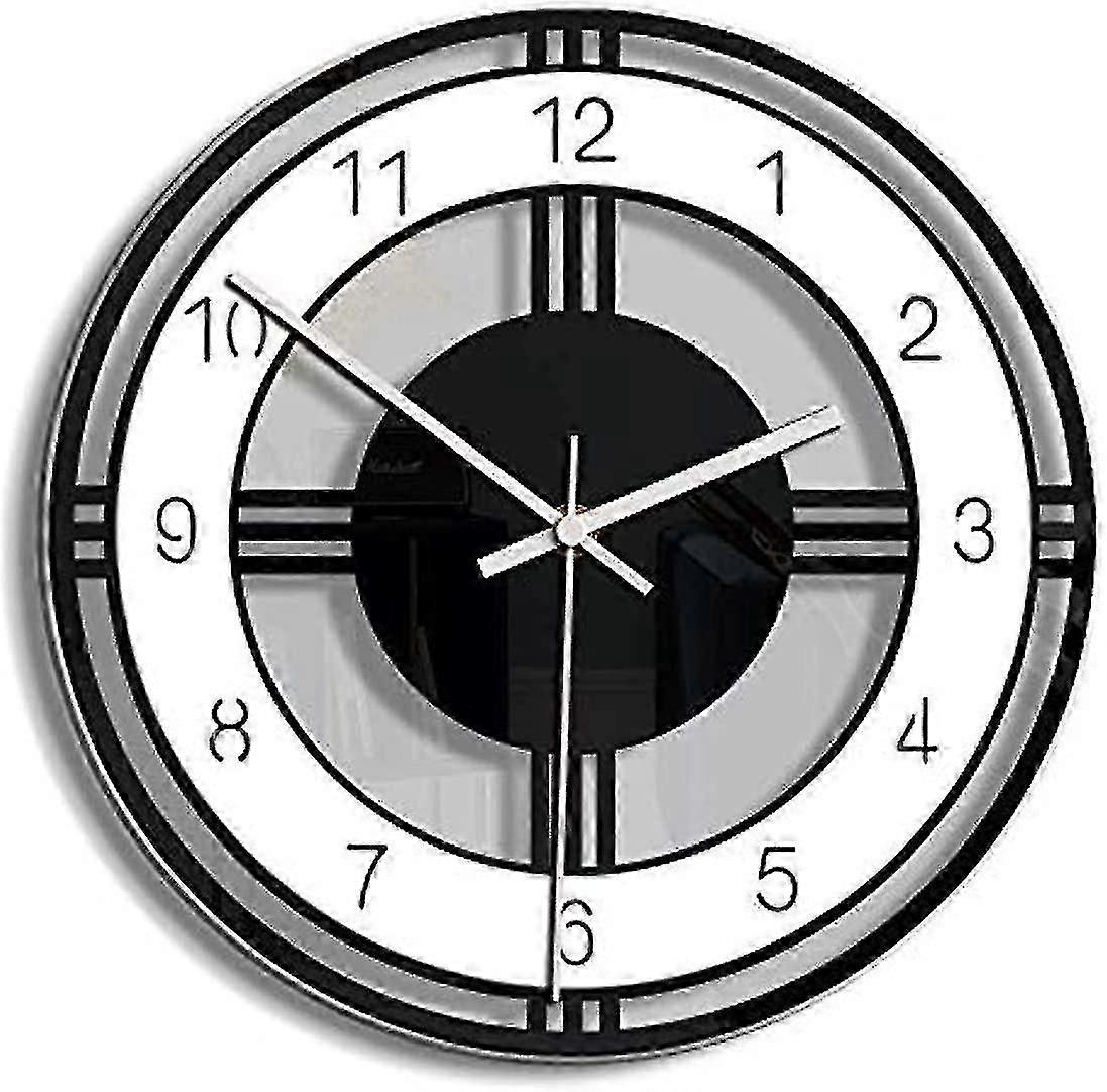 Silent Wall Clock, 11 Inch Non Ticking Acrylic Irregular Round Wall Clock