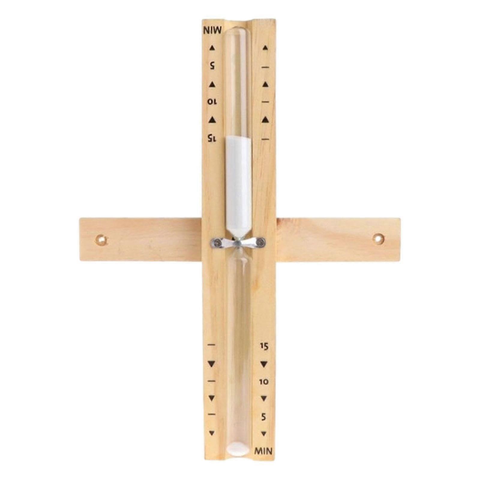 Hourglass Sand Timer 15Minute For Relaxation, White And Yellow, Glass Desktop Model, Modern Style