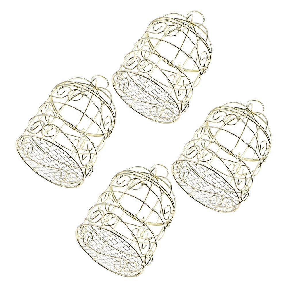 Bird Feeder Iron Cage for Feeding 4Pcs Parrot Fruit and Vegetable Basket