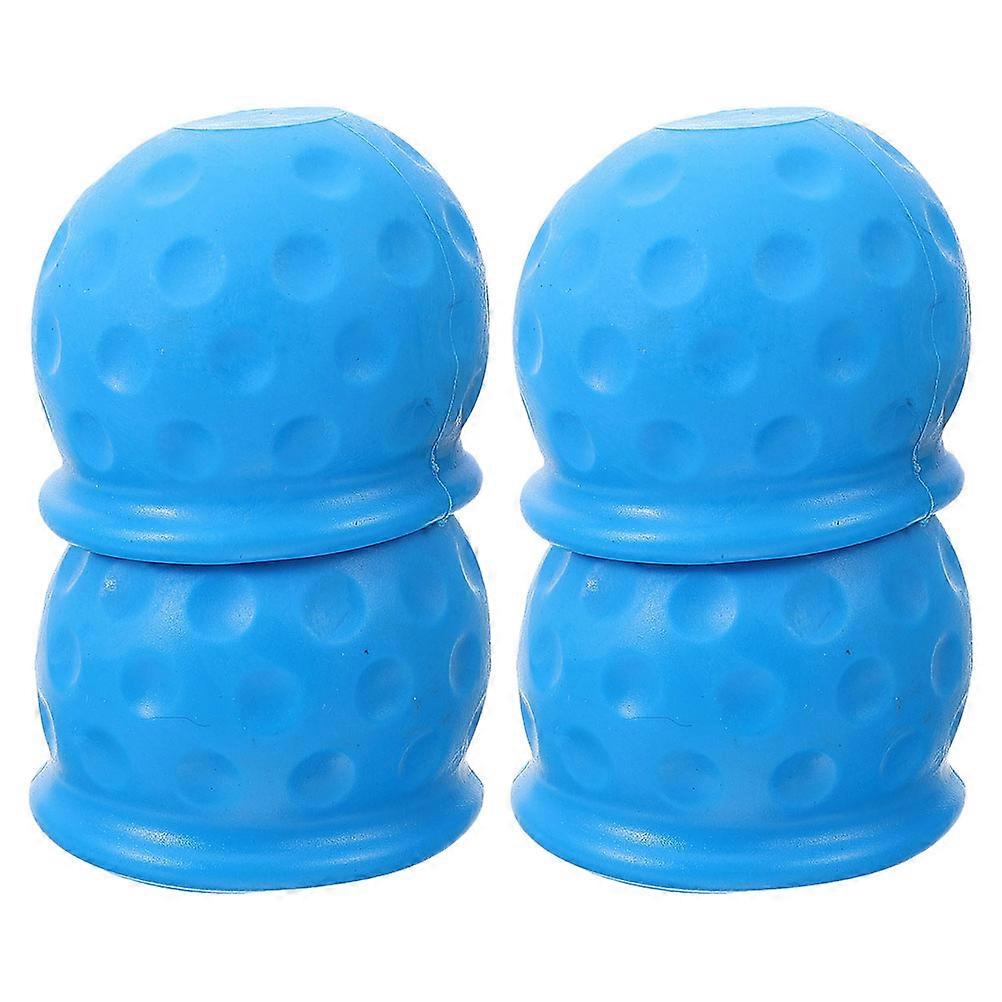 Hitch Ball Cover For Rv Truck Boat And Caravan Accessories Blue Rubber Protects From Damage 4Pcs