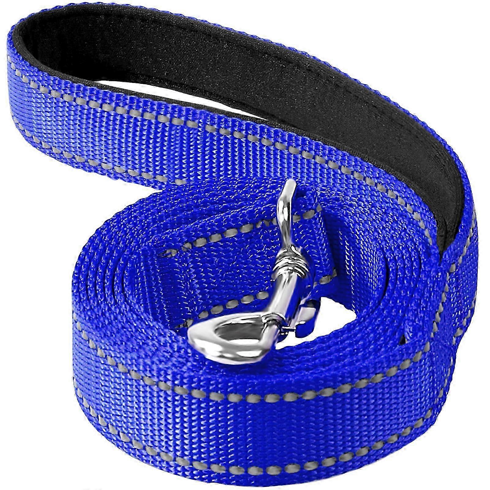 2025 6FT reflective nylon dog collar with soft padded stem for walking, running and training