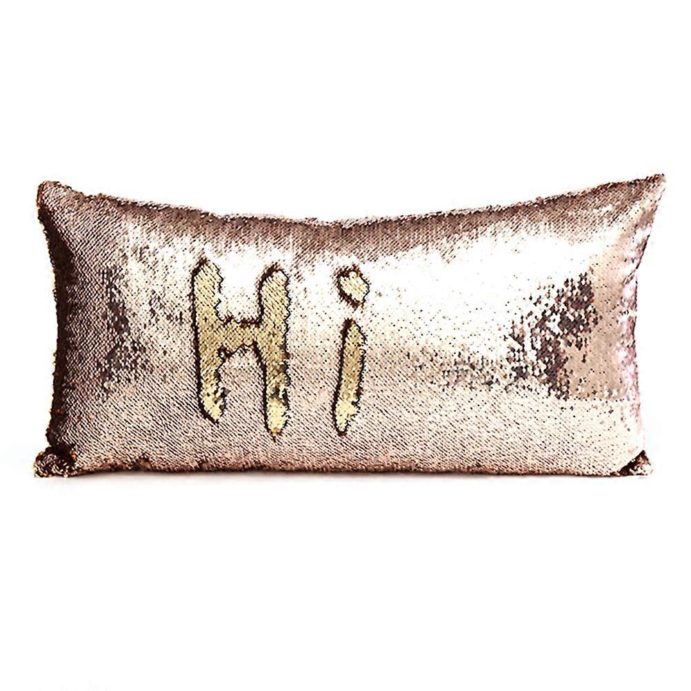 Throw Pillow Case Glitter Design for Home Use Maroon and Gold