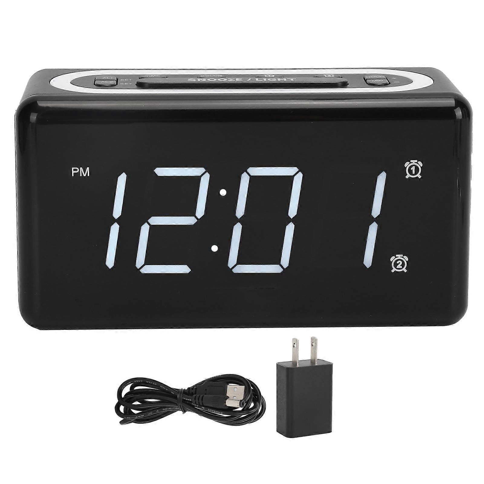 Multifunctional Digital Alarm Clock with Nightlight, USB Charging, and Adjustable LED Display