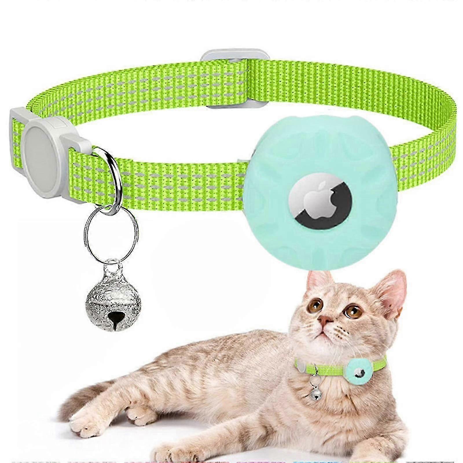 2pcs Airtag Cat Collar With Bells, Gps Tracking Pet Collar Compatible For Locating