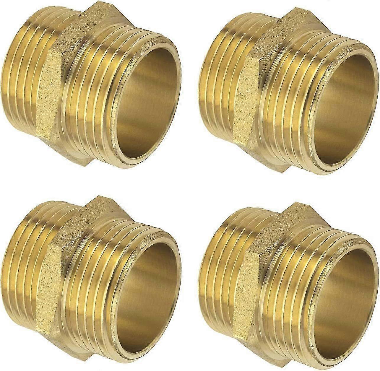 4 Pcs Brass Male Threaded Pipe, Brass Male Thread to Straight Pipe with