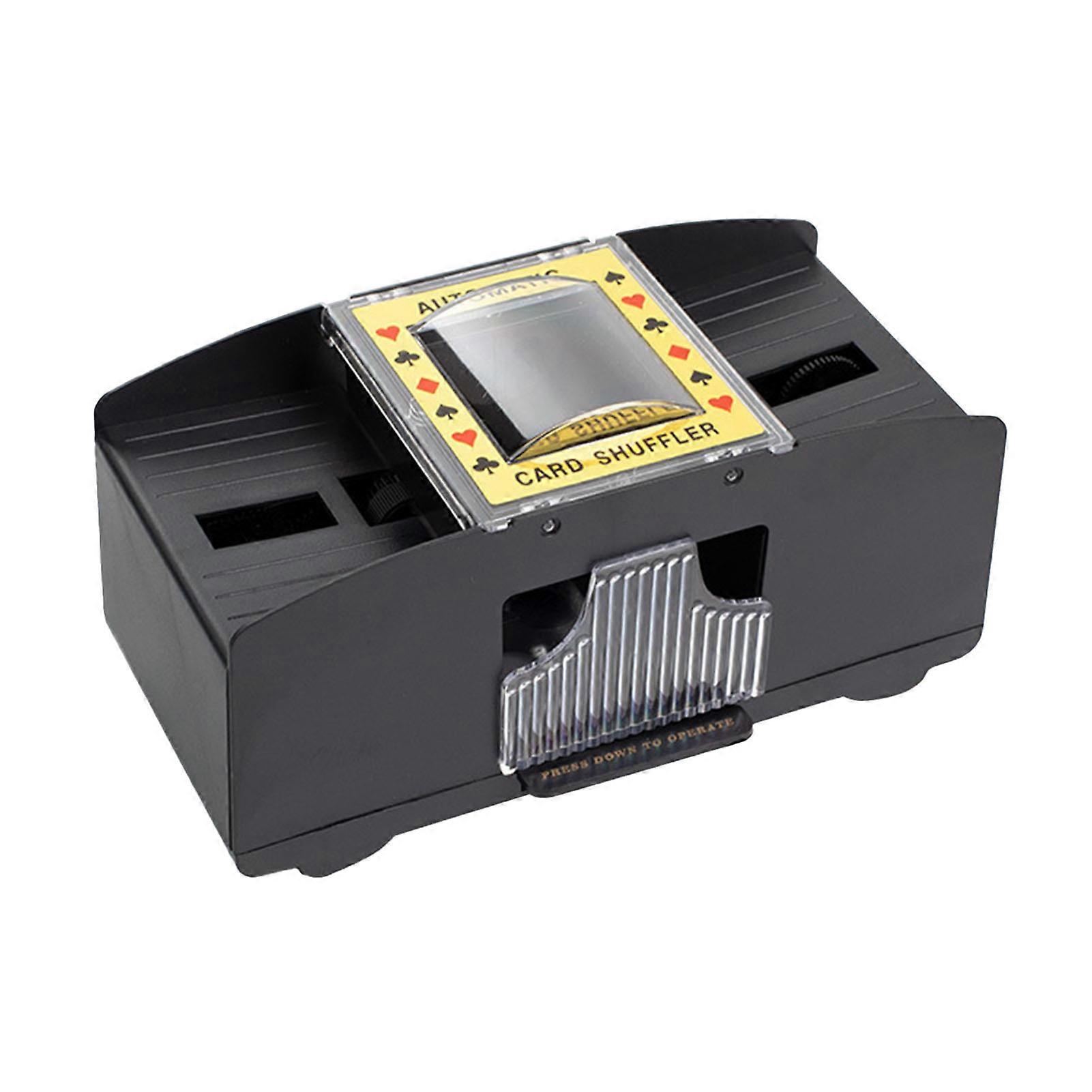 2-Deck Card Shuffler, Easy to Use, Battery Powered, Durable Plastic, Automatic, for Home Bar Games