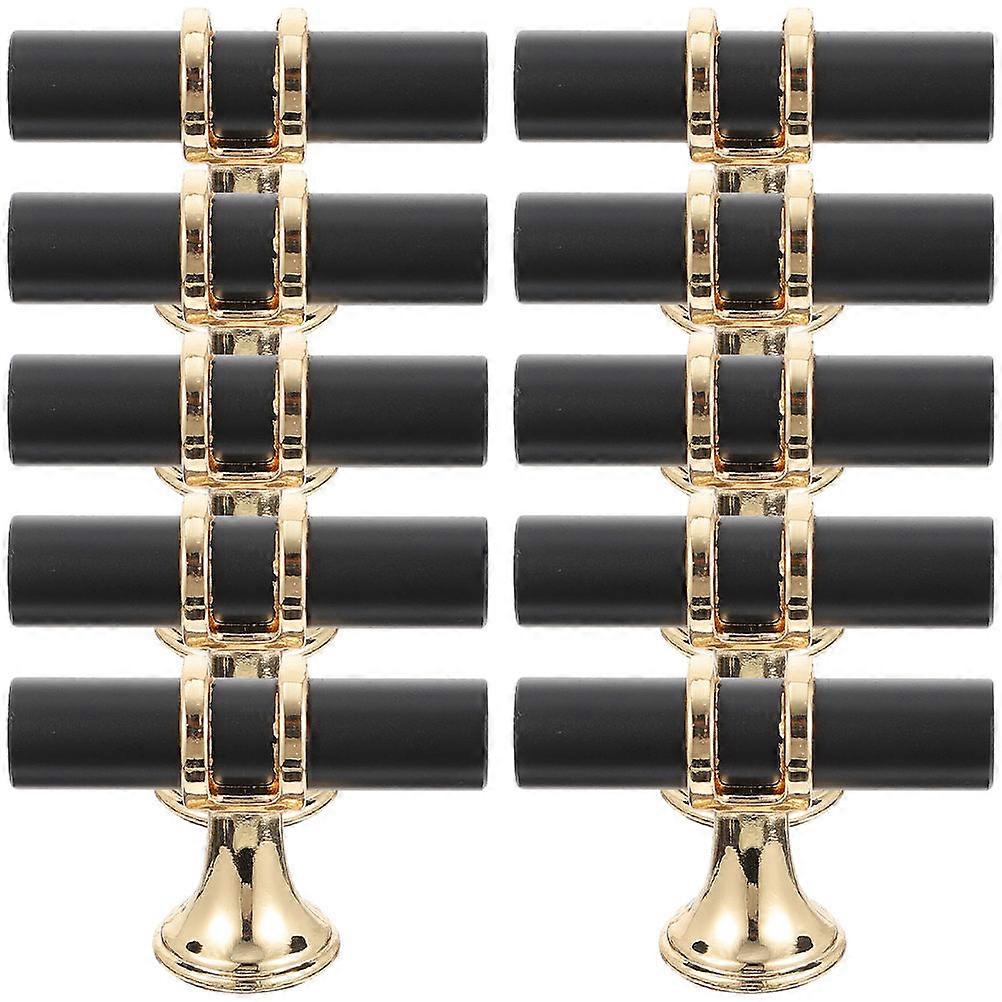 Door Handle Black Zinc Alloy Pull for Wardrobe Use 10Pcs Pack