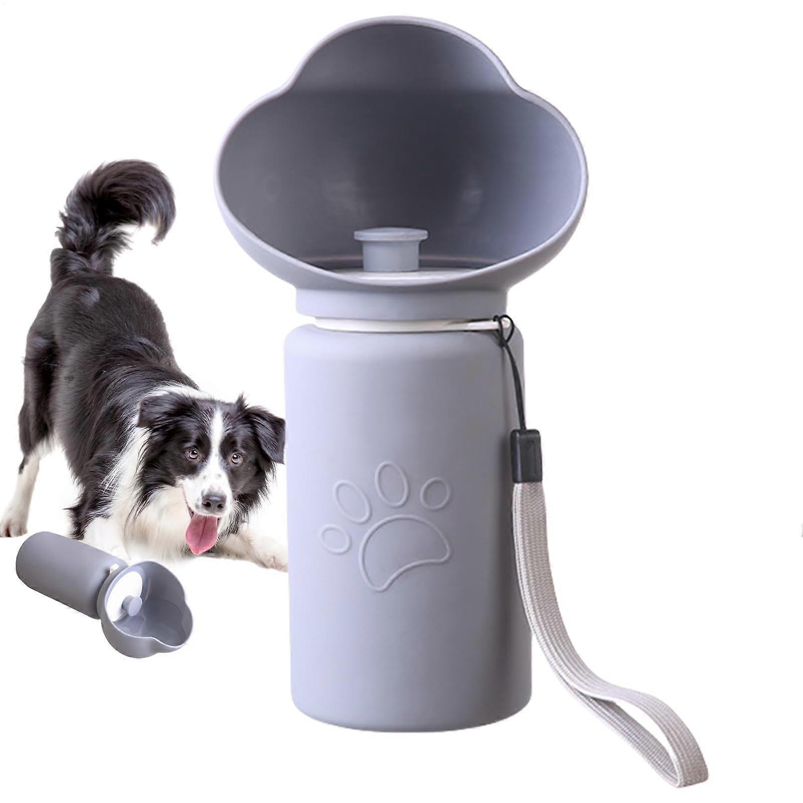 Dog Travel Water Bottle Foldable Eak-Proof Bowl Dispenser Gray B Waterer Cup Container Temp-Resistant Backpack Accessory