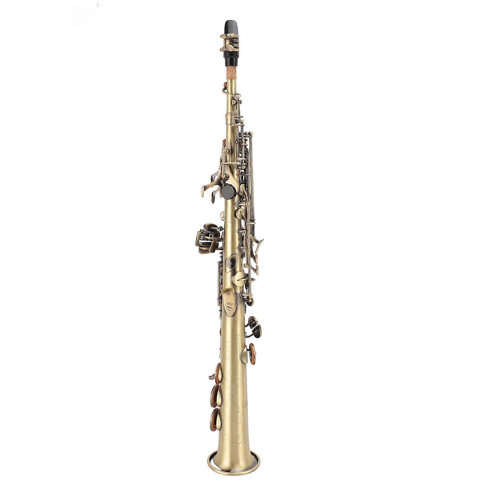 Soprano Saxophone BB Key Brass Straight for Beginner with Case