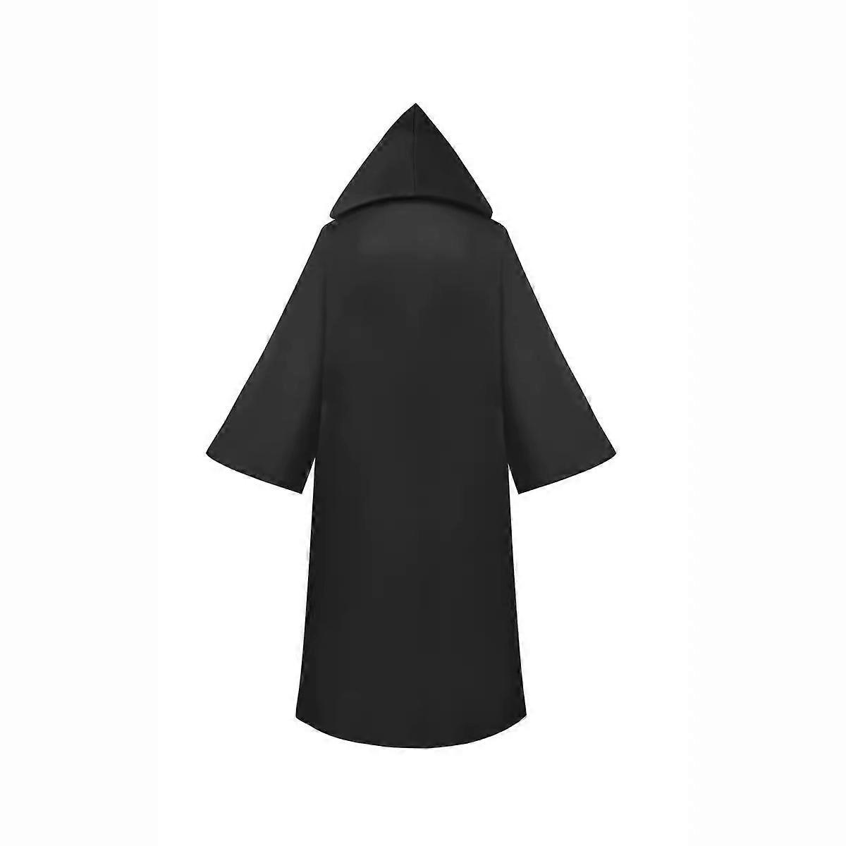Halloween cloak solid color black white brown retro hooded cloak long hooded cloak performance costume