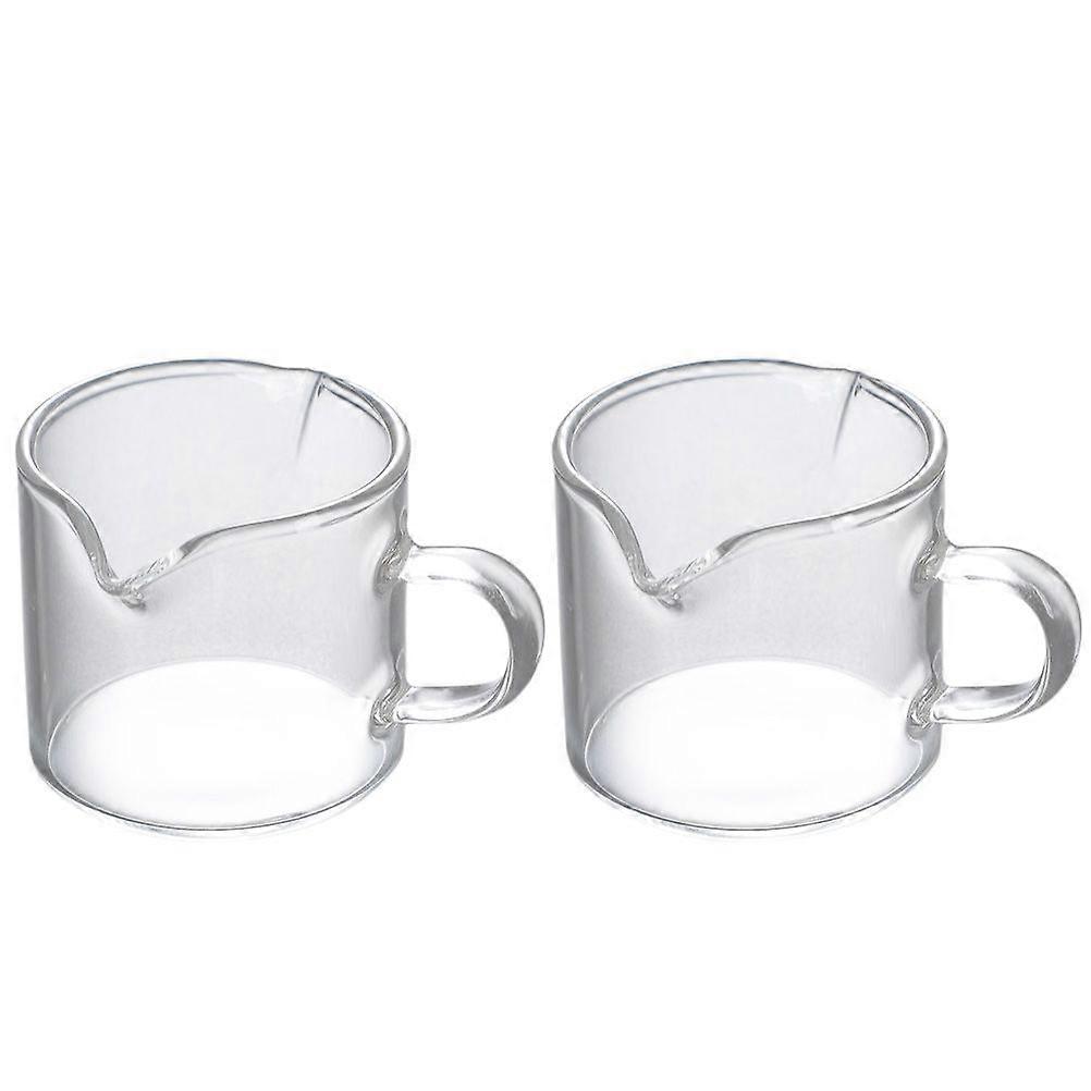 2st Glas Dubbelmun Kopp Mjölk Kaffe Hushåll Bakkopp (Transparent)