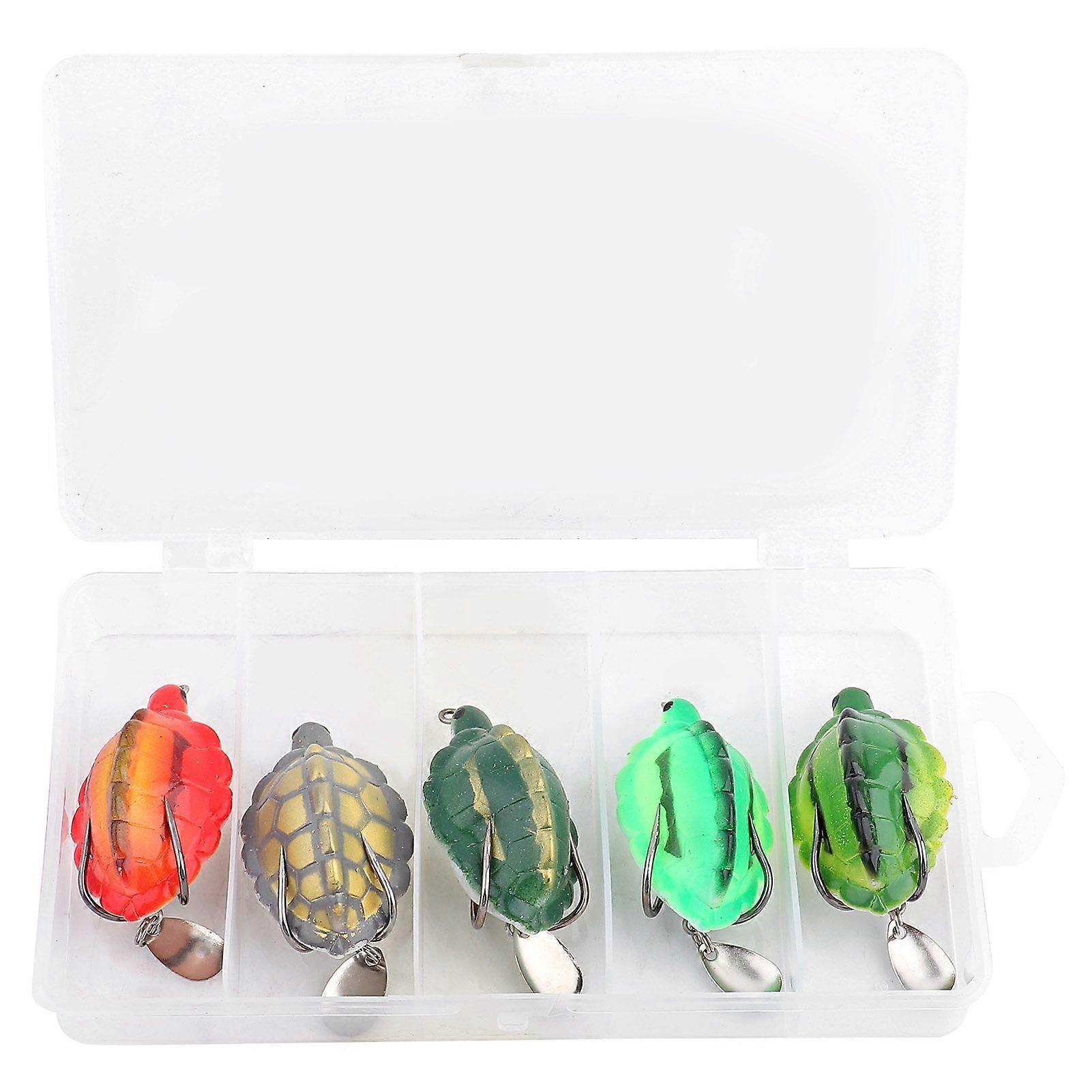 5Pcs/Box Longevity Turtle Shape Black Bait LifeLike Fishing Accessory
