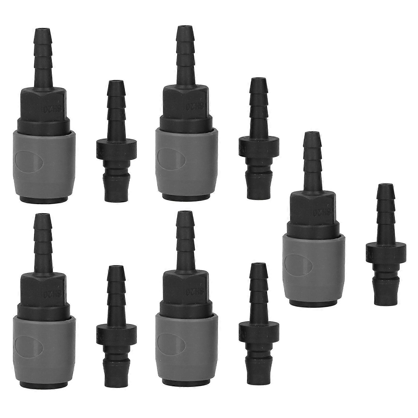 5 Sets Quick Lock Kit, C Type Self-Locking Pneumatic Coupler, Steel and Plastic Pneumatic Fitting (SH+PH-20)