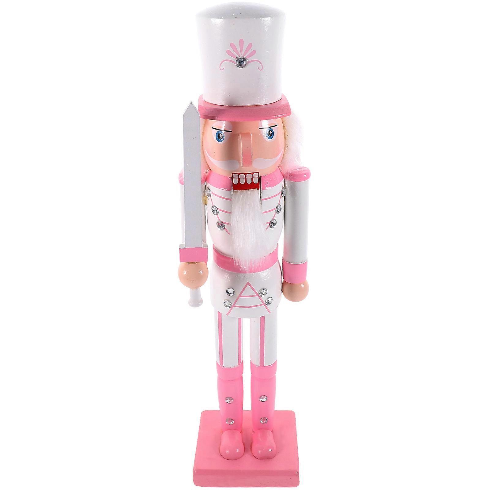 Wooden Nutcracker Soldier Christmas Decoration for Tabletop 3Pcs Puppet