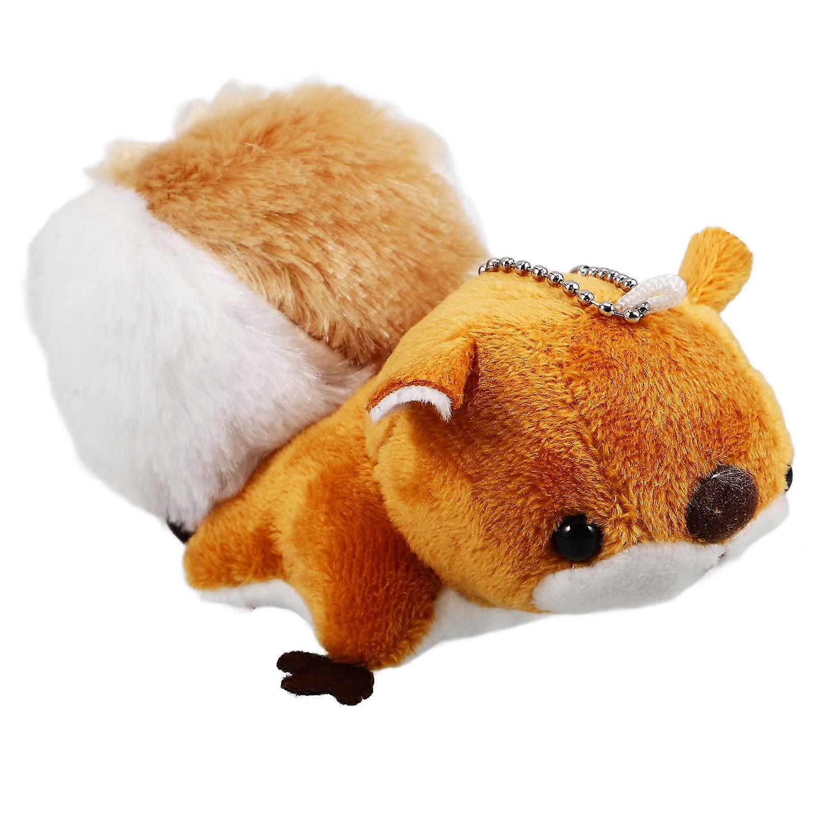 Squirrel Plush Keychain Pendant for Bag 4Pcs Soft Decorative Key Rings