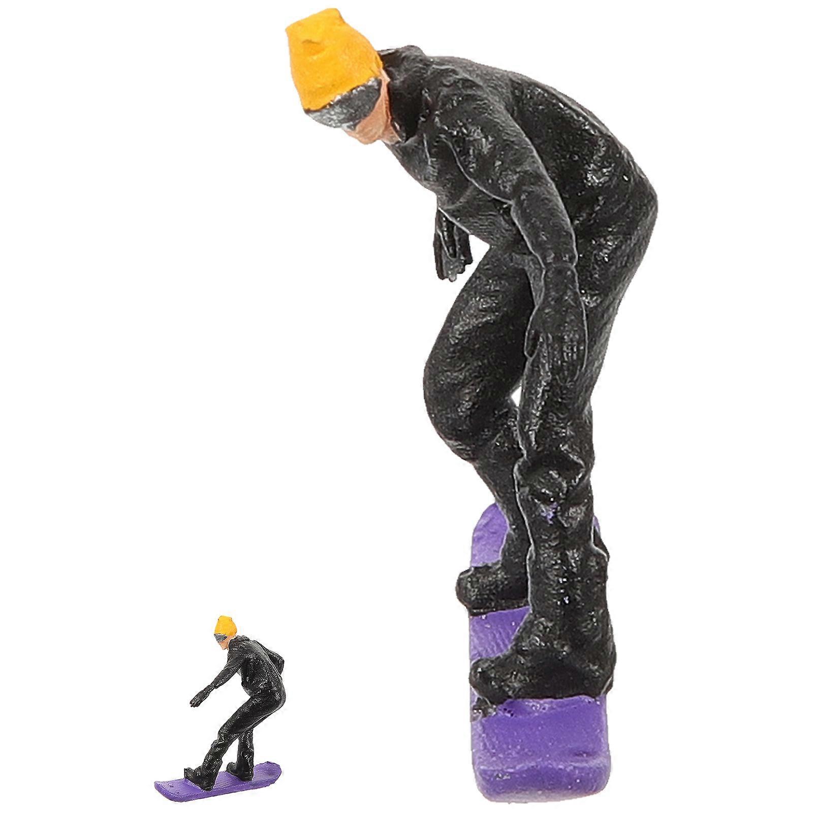 Decorative Skiing People Figurine Mini Skiing Model for Decoration