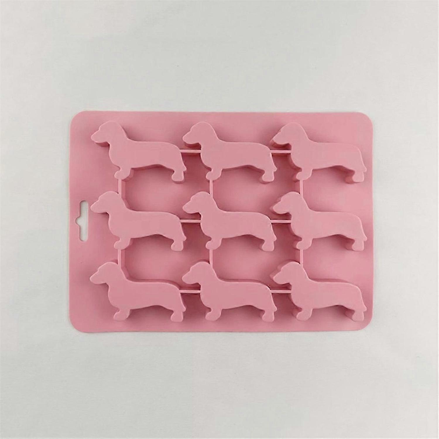 Silicone Dachshund Puppy Shaped Ice-Cube Chocolate Cookie Mold,Brown