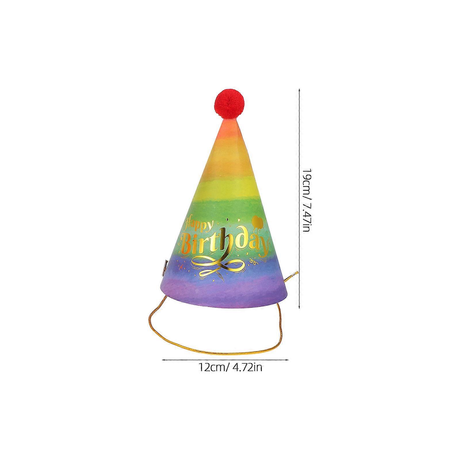 Party Hat Paper Birthday Hats for Hats for Birthday Parties Cone Multi Color Material 4Pcs
