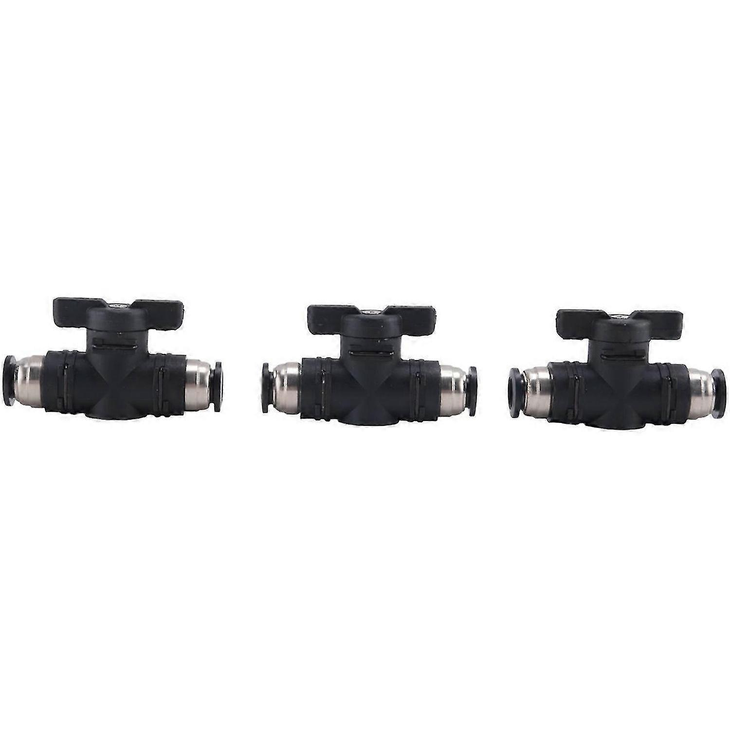 Push Connect Valve Ball Valve Air Flow Control Valve Quick Connect Valve Tube Fittings 3 Pack