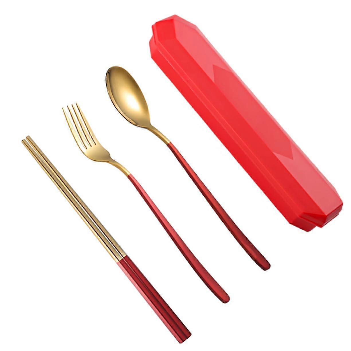 Silverware Dinnerware Case For Boys And Girls Kids Party Tableware Set With Chopsticks Spoons Forks