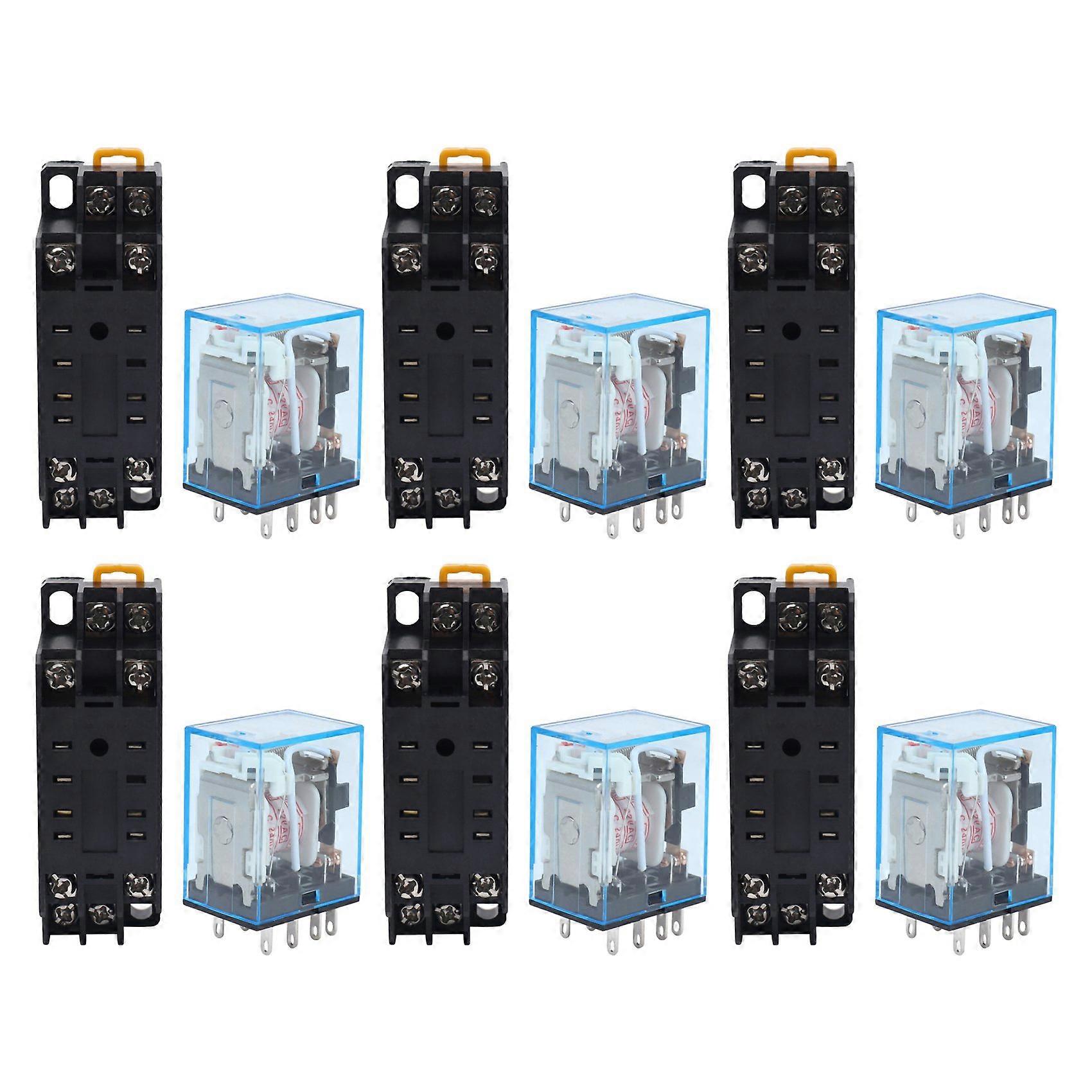6X 220/240V AC Coil DPDT Power Relay MY2NJ 8 Pin W Socket Base