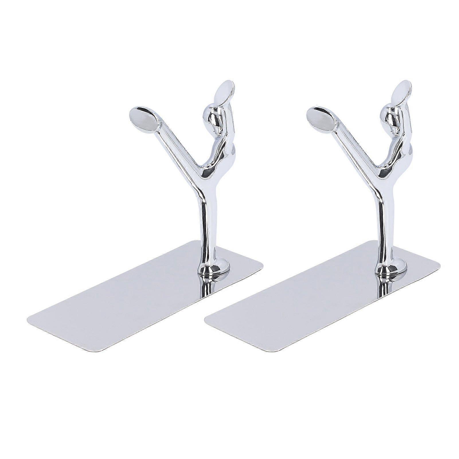 2Pcs Metal Book Ends Unique Men Design Simple Fashionable Decorative Bookends for Home Office Bar Restaurant
