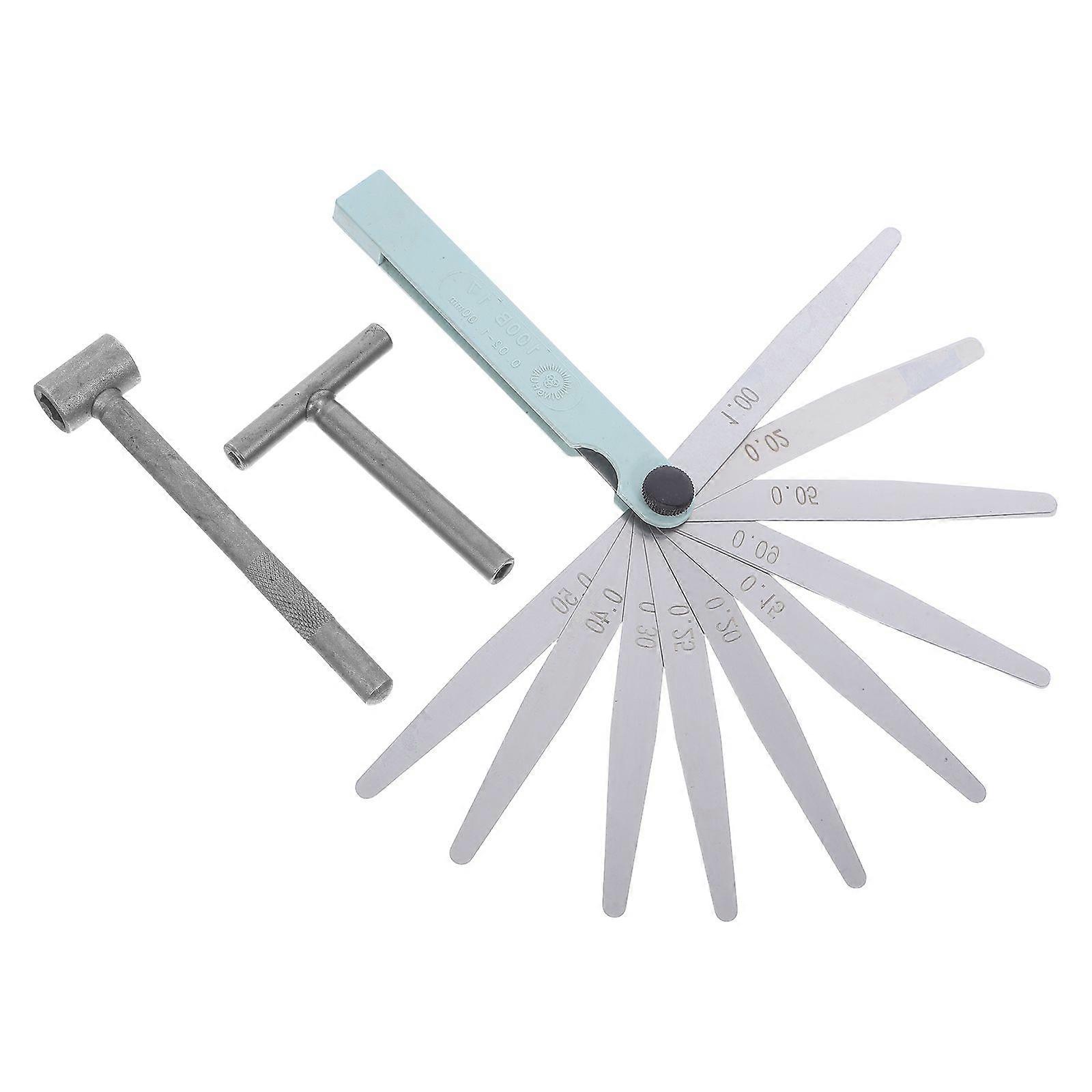 1 Set Valve Adjustment Tool: T-Handle Socket Wrench and Feeler Gauge Motorcycle Engine Valve Adjustment Tool Gap Width Measurement for DIY and Profess