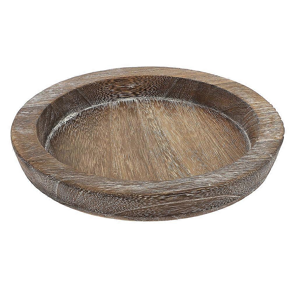Wooden Serving Tray for Home Decor 3Pcs Round Tray Set