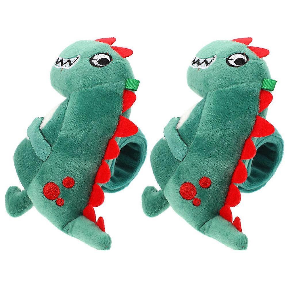 Plush Dinosaur Slap Bracelets for Decoration 4Pcs Soft Plush Animal Bands