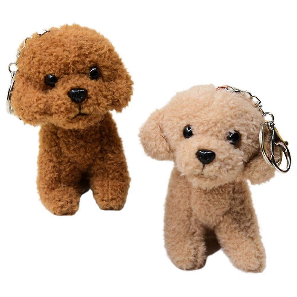 Cartoon Dog Keychains Adorable Plush Dog Keychains for Decoration 6Pcs