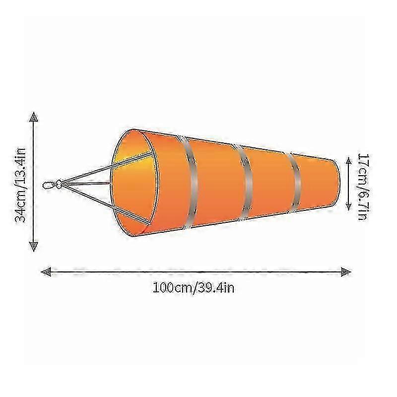 60/80/100cm Reflekterende Windsock Udendørs Lufthavn Vindretningen Vindtæt Vejrhane Vindbag Vindfløje Indicator_CP
